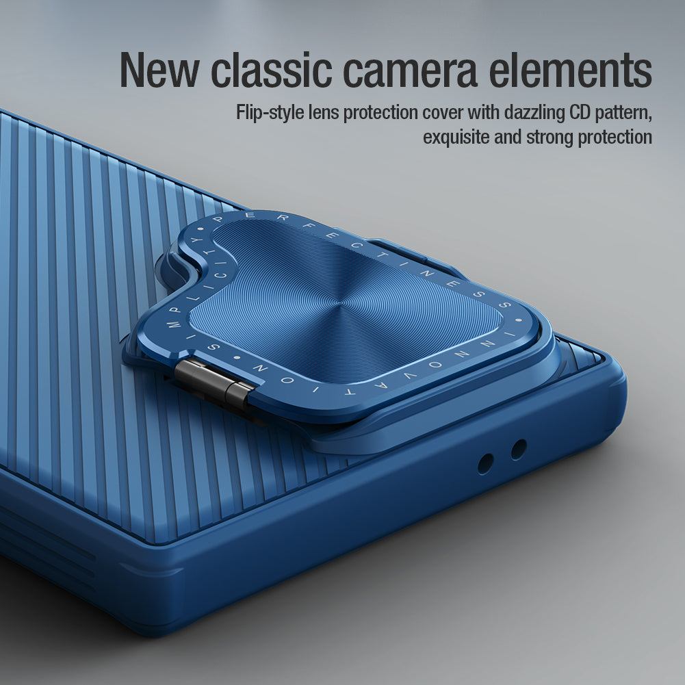 Nillkin Samsung S24 Series Phone Stand/Lens Cover 2 in 1,Built-in magnetic function,Four-corner Airbag,Anti-Slip Phone Case