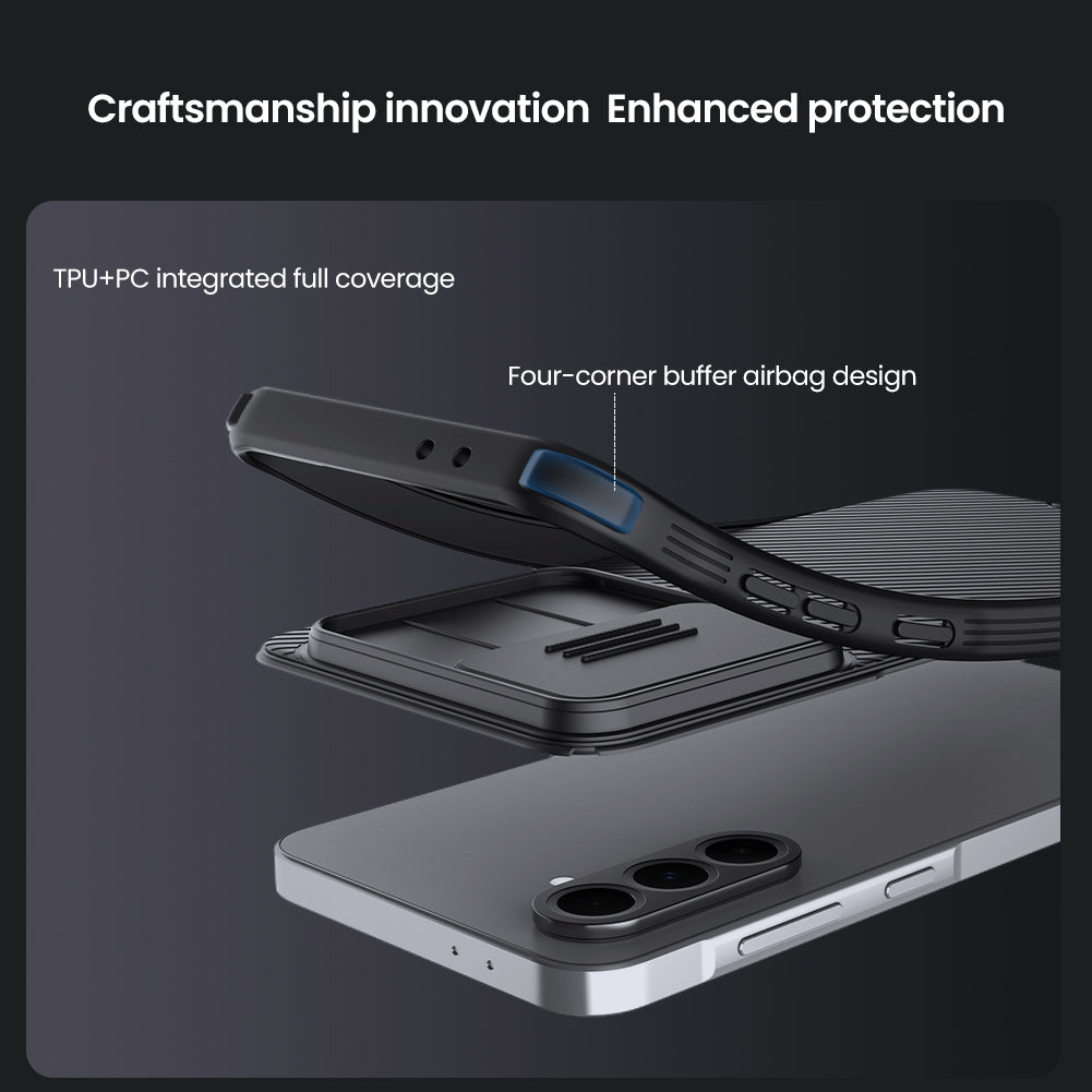 Nillkin Samsung A56 Slide Cover Lens Protection,Four-corner Airbag Phone Case CamShield Pro Series