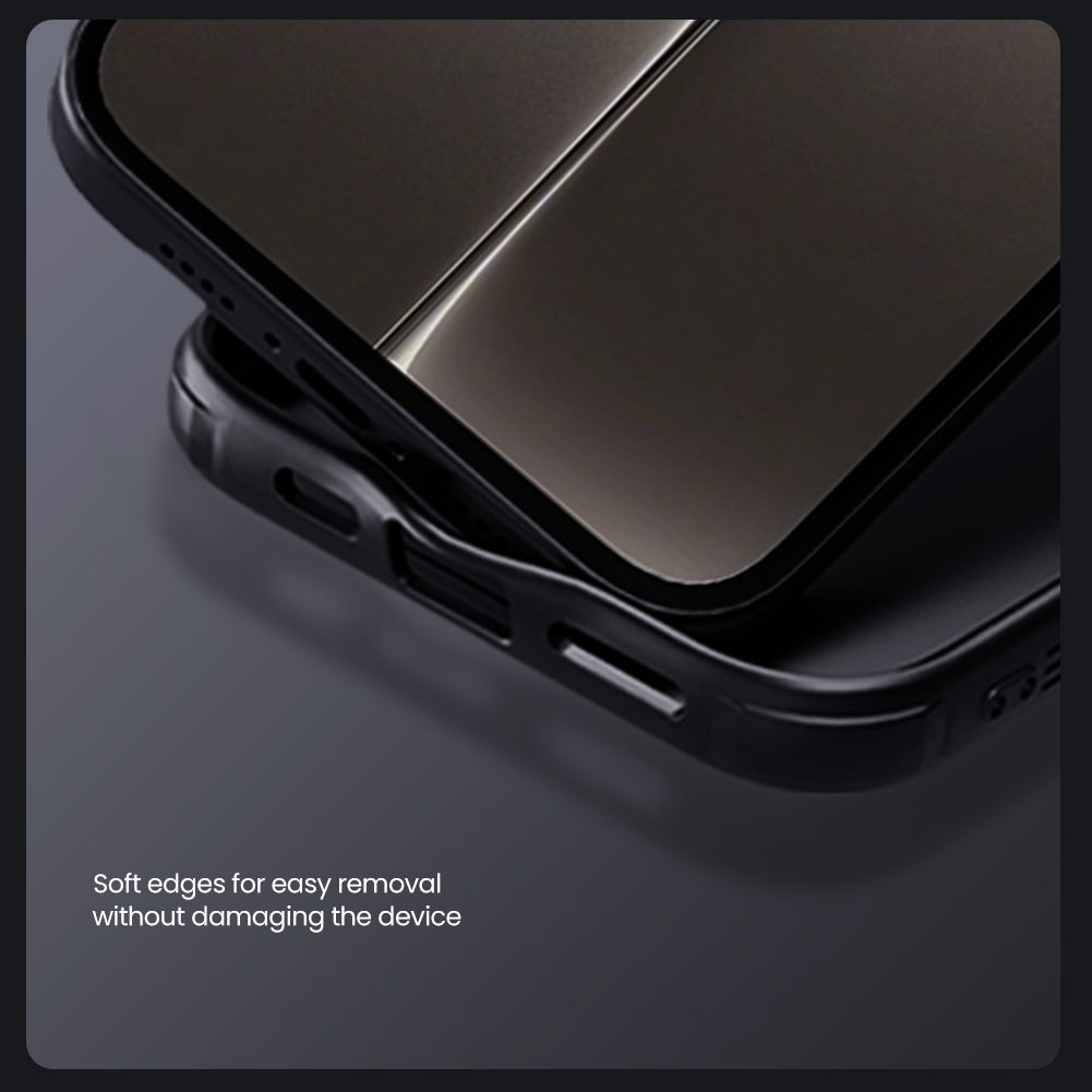 Nillkin iPhone 16e 6.1" MagSafe內置磁吸/鏡頭滑蓋保護/四角氣囊防摔手機保護殼黑鏡Pro系列