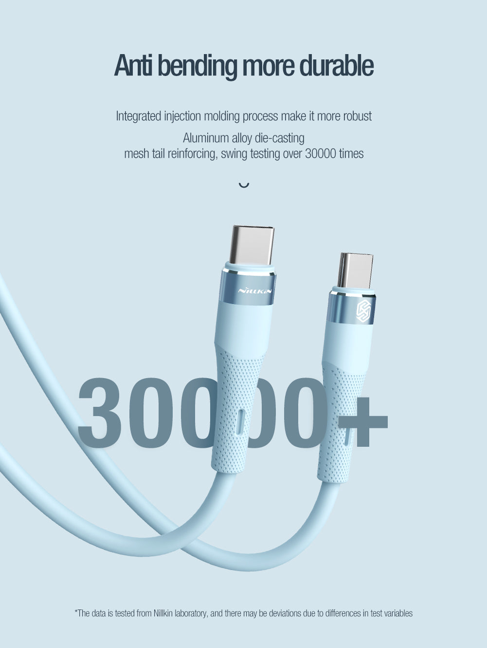 Nillkin PD60W Type-C 轉 Type-C 液態硅膠 1.2米快充數據線
