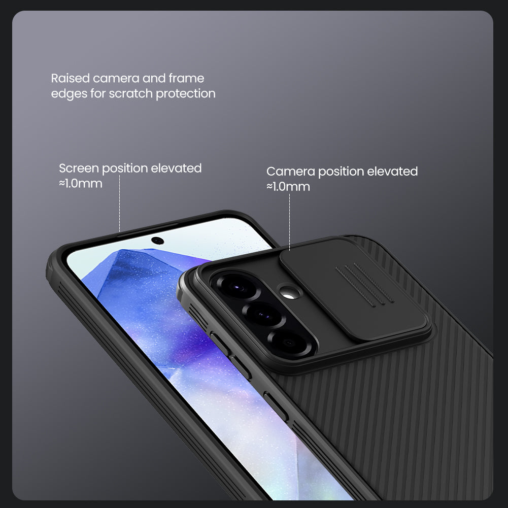 Nillkin Samsung A56 Slide Cover Lens Protection,Four-corner Airbag Phone Case CamShield Pro Series