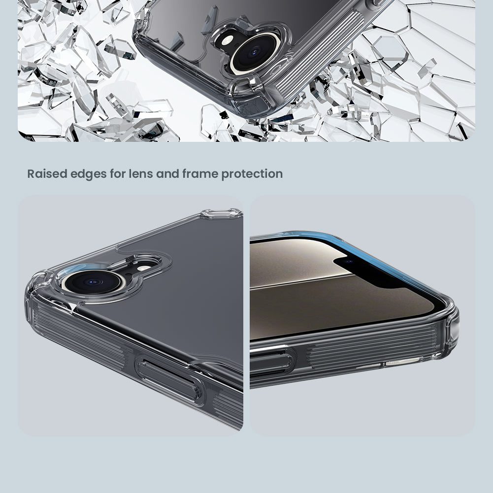 Nillkin iPhone 16e 6.1" 內置磁吸四角氣囊邊框加厚TPU+PC背版防摔手機保護殼本色Pro系列
