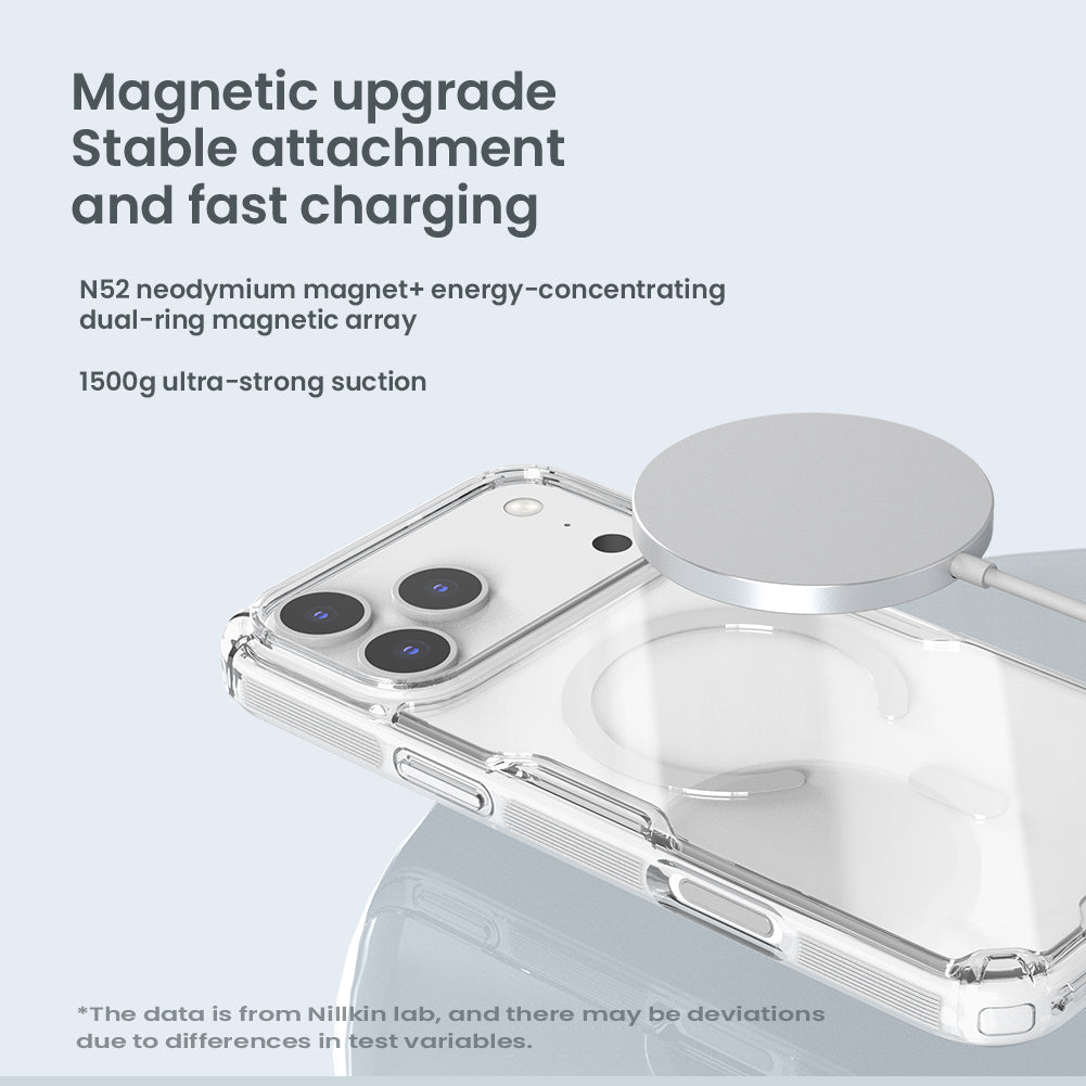 Nillkin iPhone 17 系列 MagSafe內置磁吸四角氣囊邊框加厚TPU+PU背板防摔手機保護殼本色Pro系列