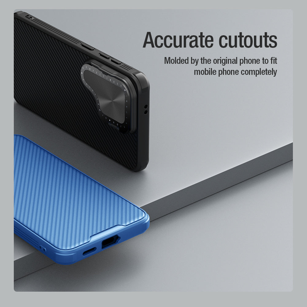 Nillkin Samsung S24 Series Phone Stand/Lens Cover 2 in 1,Built-in magnetic function,Four-corner Airbag,Anti-Slip Phone Case