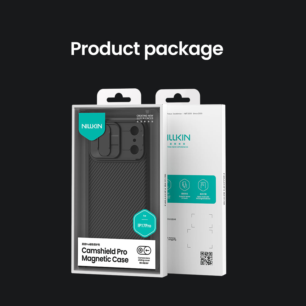 Nillkin iPhone 17 系列 MagSafe內置磁吸/鏡頭滑蓋保護/四角氣囊防摔手機保護殼黑鏡Pro系列