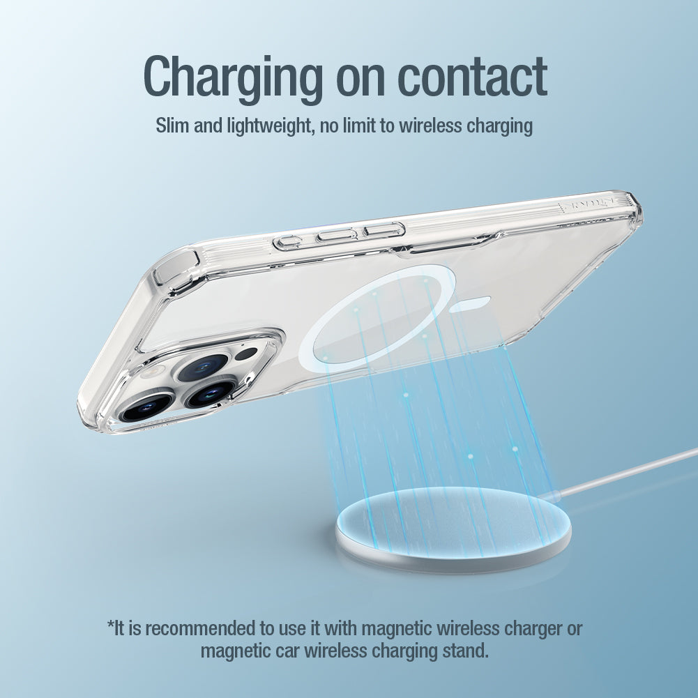 Nillkin iPhone 15 系列 MagSafe內置磁吸四角氣囊邊框加厚TPU 亞克力背板防摔手機保護殼本色Pro系列