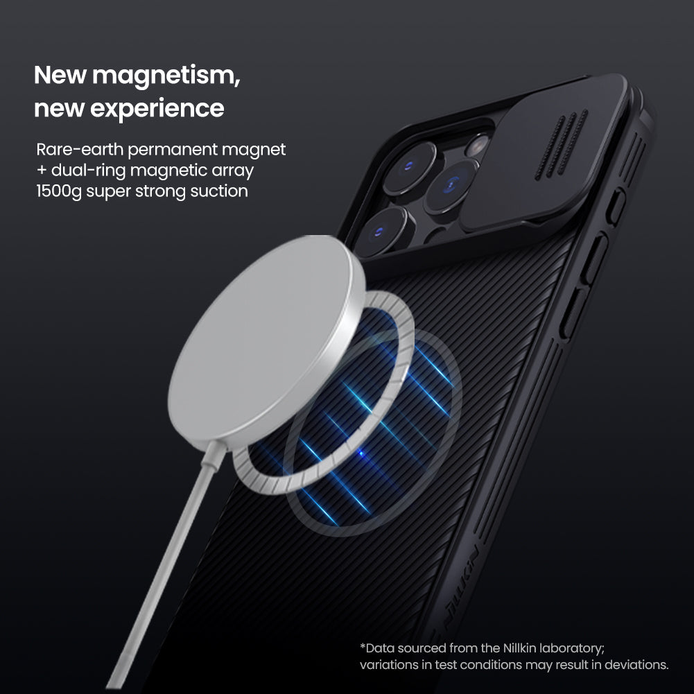 Nillkin iPhone 16 系列 MagSafe內置磁吸/鏡頭滑蓋保護/四角氣囊防摔手機保護殼黑鏡Pro系列