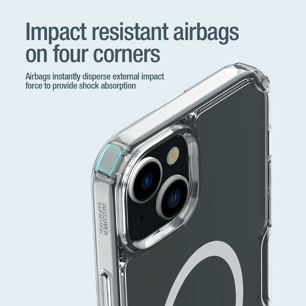 Nillkin iPhone 15 系列 MagSafe內置磁吸四角氣囊邊框加厚TPU 亞克力背板防摔手機保護殼本色Pro系列
