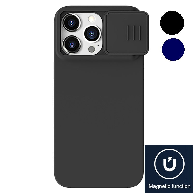 Nillkin iPhone 15 系列 MagSafe內置磁吸液態硅膠鏡頭滑蓋手機保護殼潤鏡系列