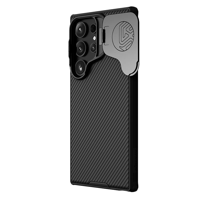 Nillkin Samsung S24 Series Phone Stand/Lens Cover 2 in 1,Built-in magnetic function,Four-corner Airbag,Anti-Slip Phone Case