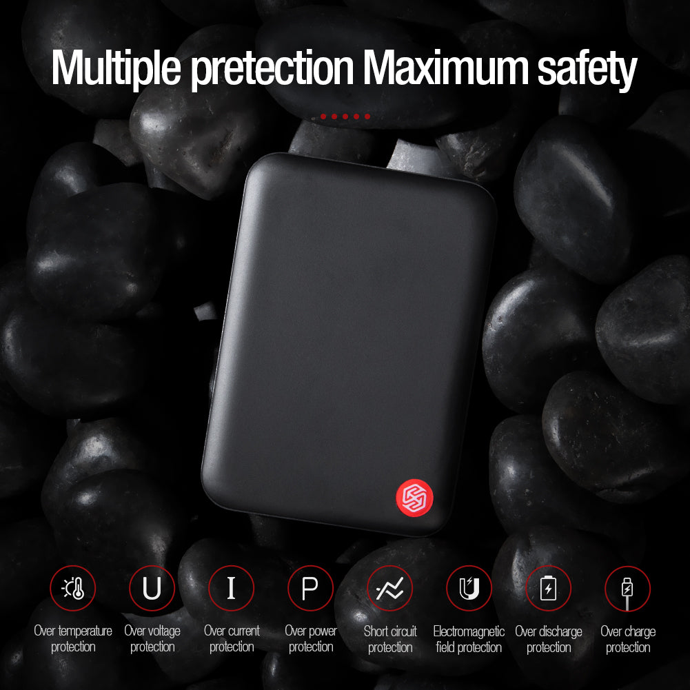 Nillkin 雙向磁吸無線充電移動電源 5000mAh 有線和無線雙模式充電 同時可充2部手機 小磁石系列