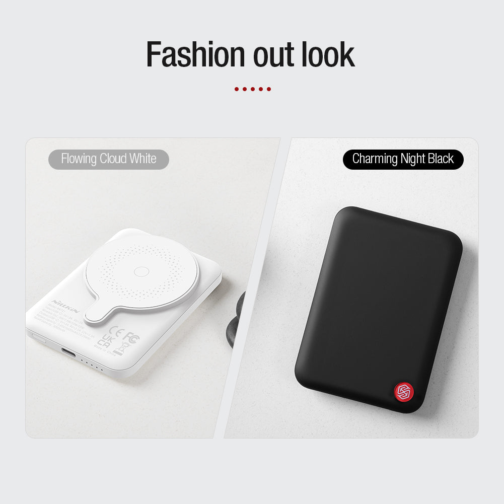 Nillkin 雙向磁吸無線充電移動電源 5000mAh 有線和無線雙模式充電 同時可充2部手機 小磁石系列
