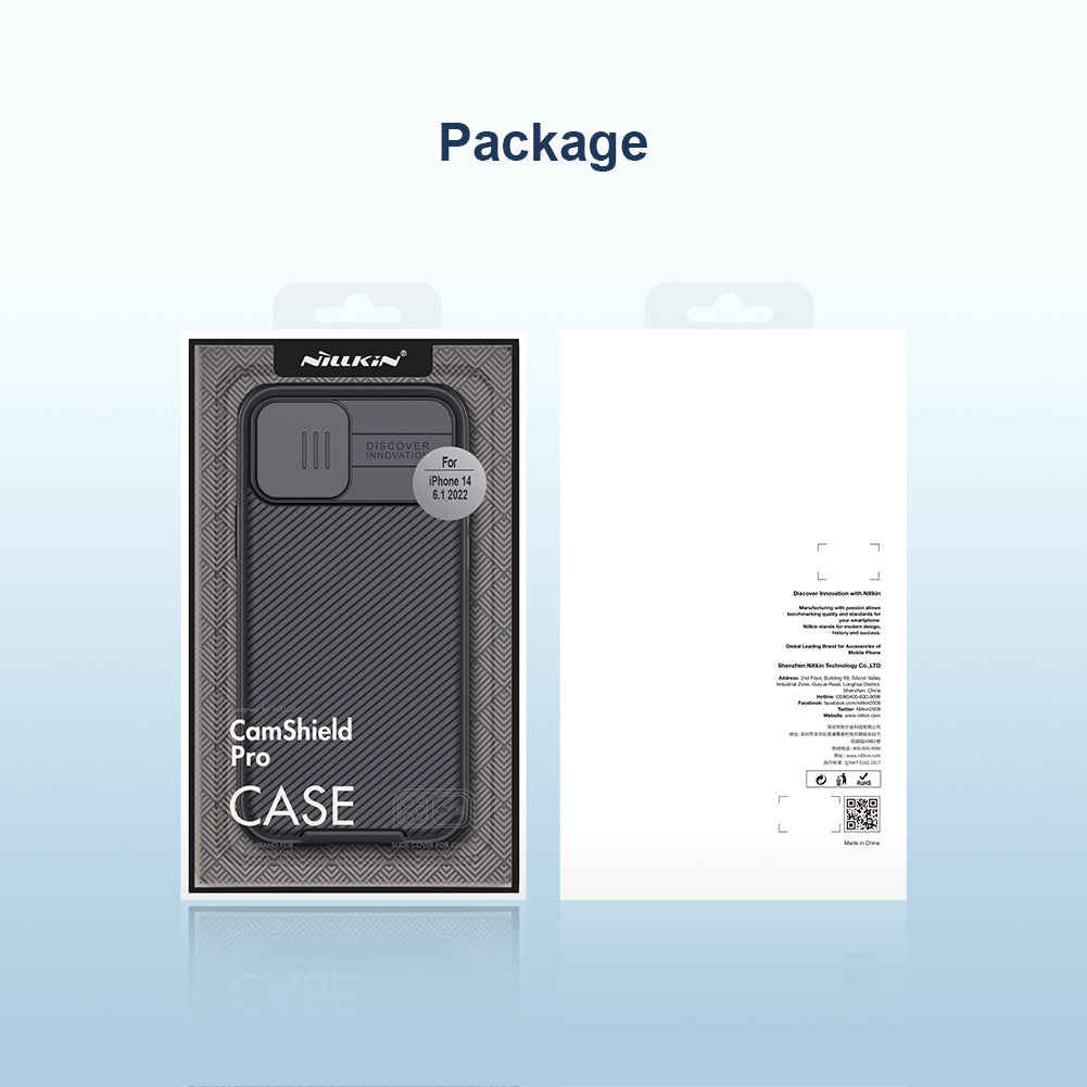 Nillkin iPhone 14 Plus 6.7"MagSafe內置磁吸/鏡頭滑蓋保護/四角氣囊防摔手機保護殼黑鏡Pro系列