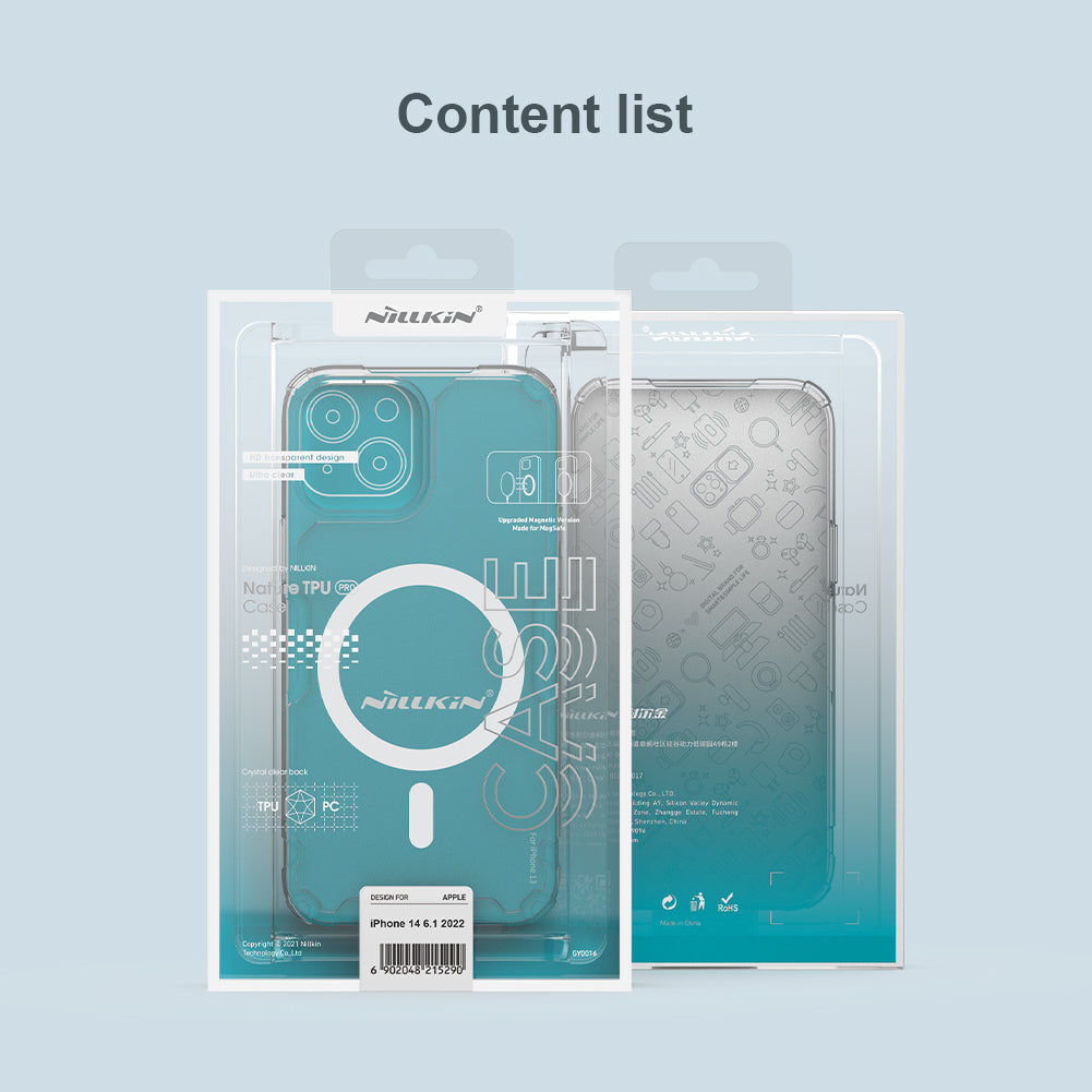 Nillkin iPhone 14/13 6.1" 通用MagSafe內置磁吸四角氣囊邊框加厚TPU 亞克力背板防摔手機保護殼本色Pro系列