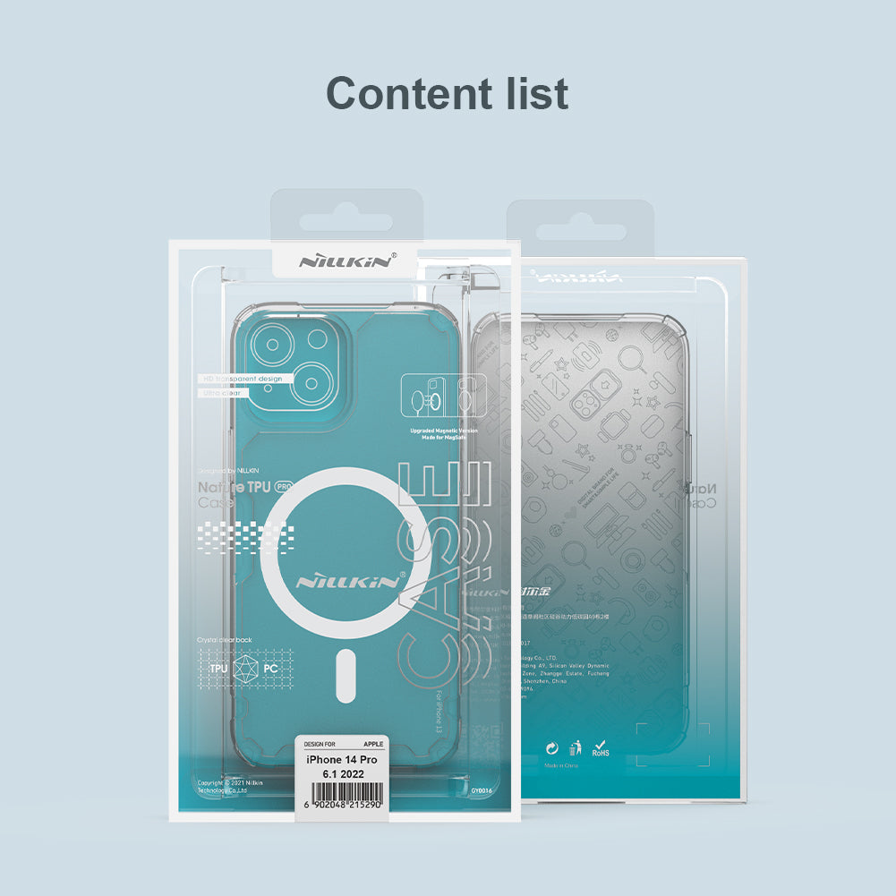 Nillkin iPhone 14 Pro Max 6.7" MagSafe內置磁吸四角氣囊邊框加厚TPU 亞克力背板防摔手機保護殼本色Pro系列