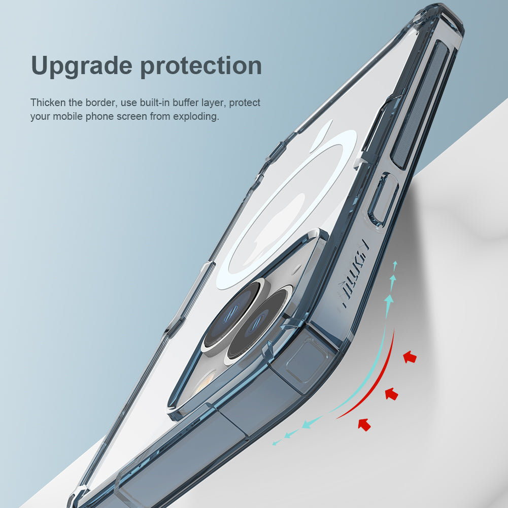 Nillkin iPhone 14/13 6.1" 通用MagSafe內置磁吸四角氣囊邊框加厚TPU 亞克力背板防摔手機保護殼本色Pro系列