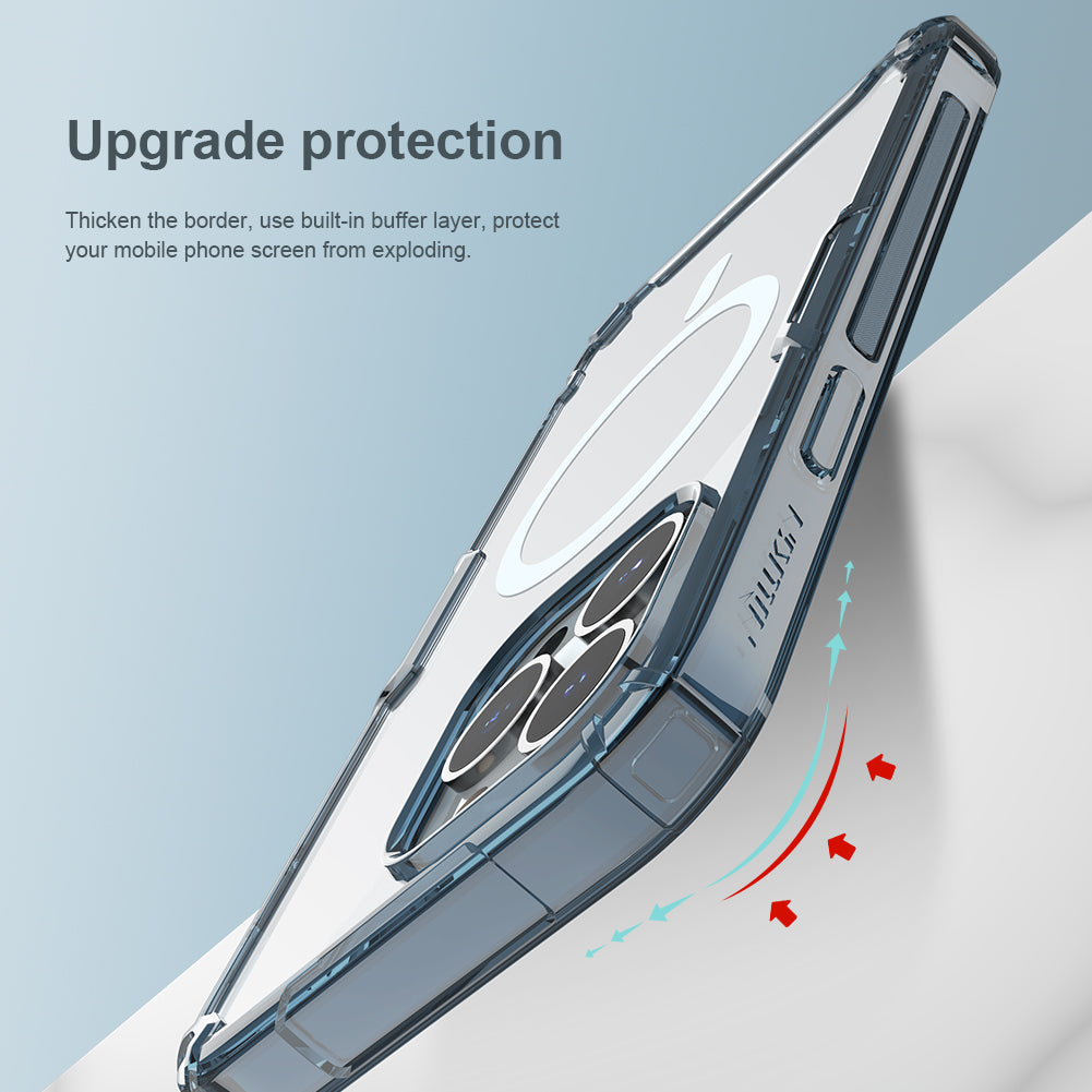 Nillkin iPhone 14 Pro Max 6.7" MagSafe內置磁吸四角氣囊邊框加厚TPU 亞克力背板防摔手機保護殼本色Pro系列