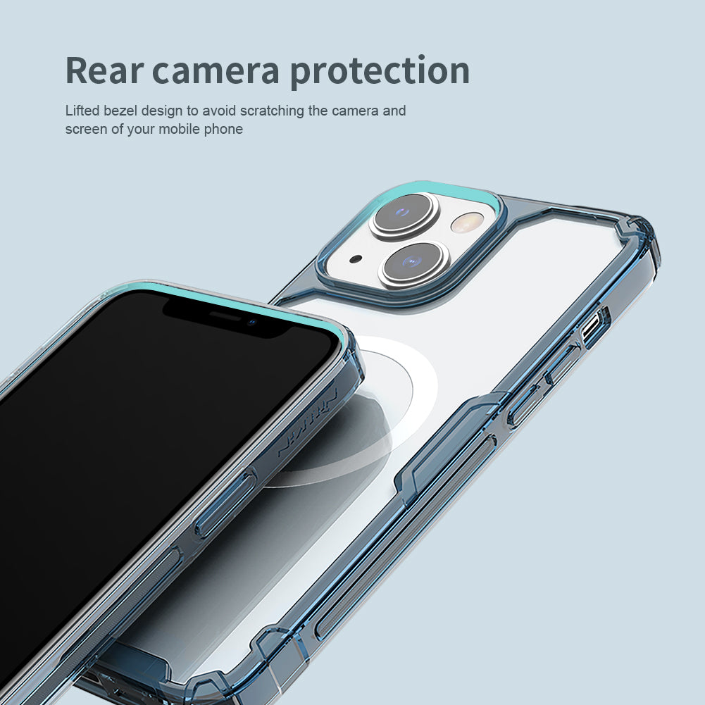 Nillkin iPhone 14/13 6.1" 通用MagSafe內置磁吸四角氣囊邊框加厚TPU 亞克力背板防摔手機保護殼本色Pro系列