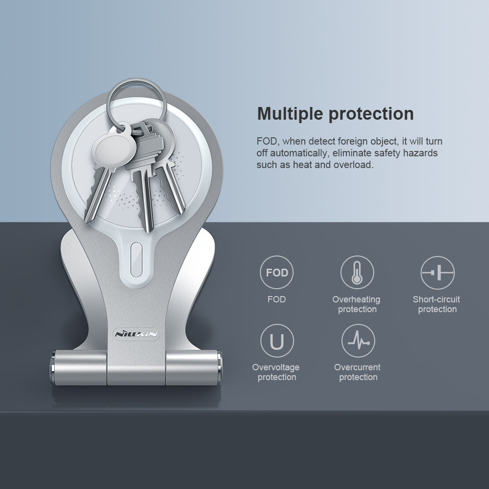 Nillkin 鋁合金 iPhone MagSafe手機專用 無線快速充電支架 摺合式多角度調教 智航系列