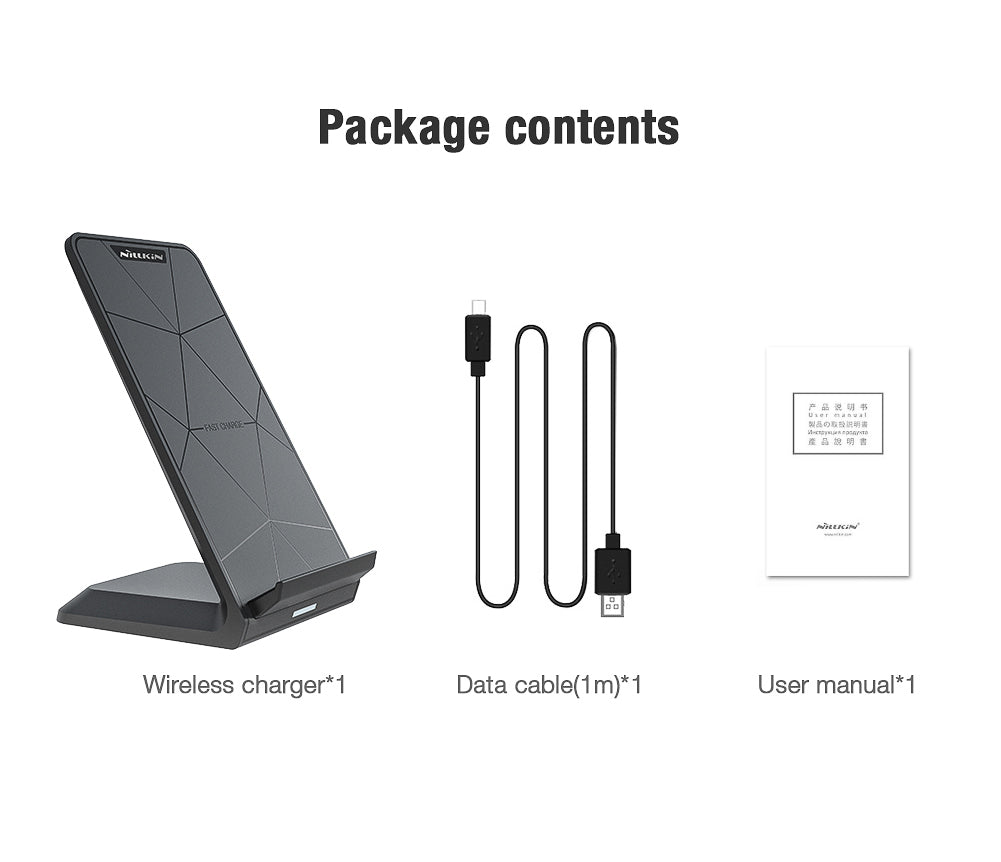 Nillkin 15W升級版雙線圈直立式快速無線充電手機座