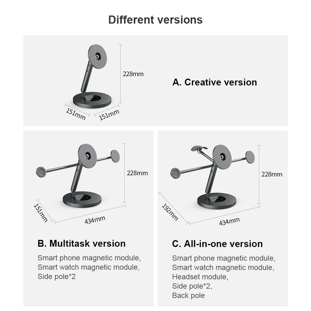 Nillkin 鋁合金多裝置共用磁吸組合支架 送iPad/平板專用磁吸環 (3款組合)
