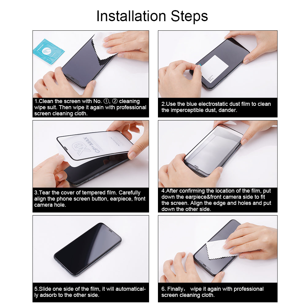 Nillkin iPhone 12 系列日本AGC玻璃2.5D 9H HD高清防刮防指紋防炫光鋼化膜