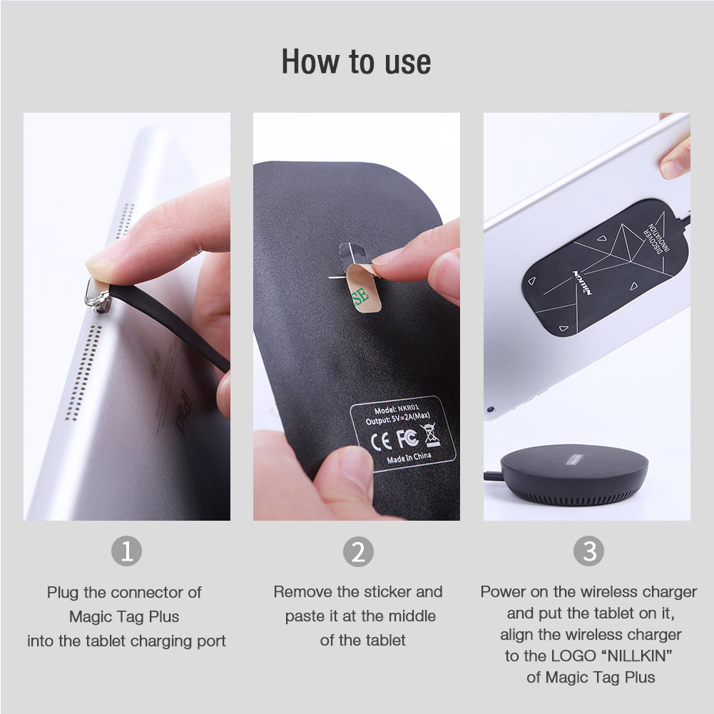 Nillkin Type C/Lightning 接口平板電腦/iPad pro 18/20/21/22無線充電接收器Qi 5V 2A 快充能量貼Plus