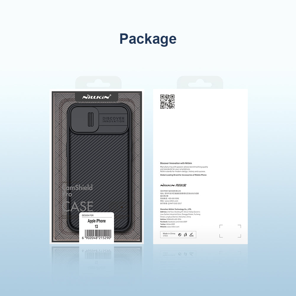 Nillkin iPhone 13 Series Lens Protection Sliding Cover,Four-corner Airbag,Anti-Slip CamShield Pro Series Phone Case