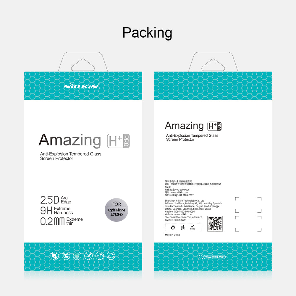 Nillkin iPhone 12 系列日本AGC玻璃 0.2mm 超薄 2.5D 9H HD高清防刮防指紋防炫光鋼化膜