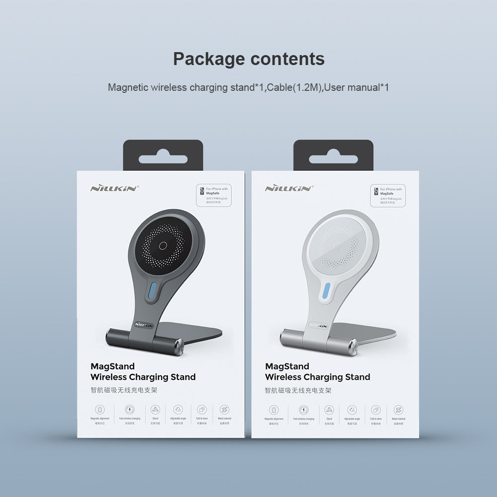 Nillkin 鋁合金 iPhone MagSafe手機專用 無線快速充電支架 摺合式多角度調教 智航系列