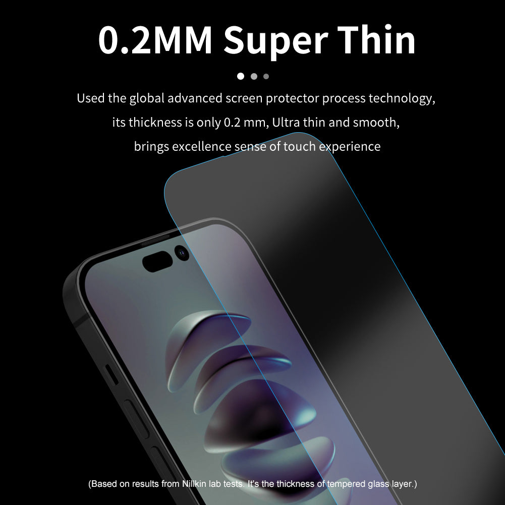 Nillkin iPhone 13/14 系列 日本AGC玻璃 0.2mm 超薄 2.5D 9H HD高清防刮防指紋防炫光鋼化玻璃屏幕保護貼