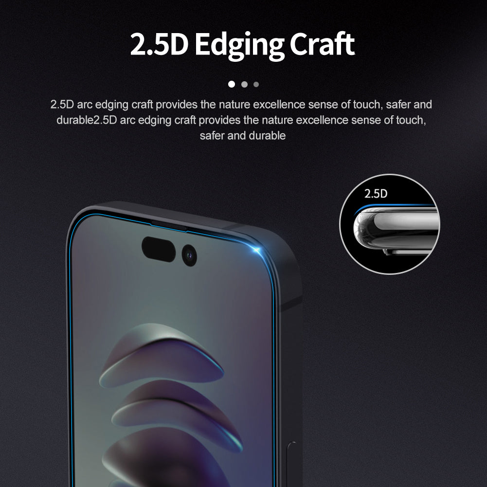 Nillkin iPhone 13/14 系列 日本AGC玻璃 0.2mm 超薄 2.5D 9H HD高清防刮防指紋防炫光鋼化玻璃屏幕保護貼