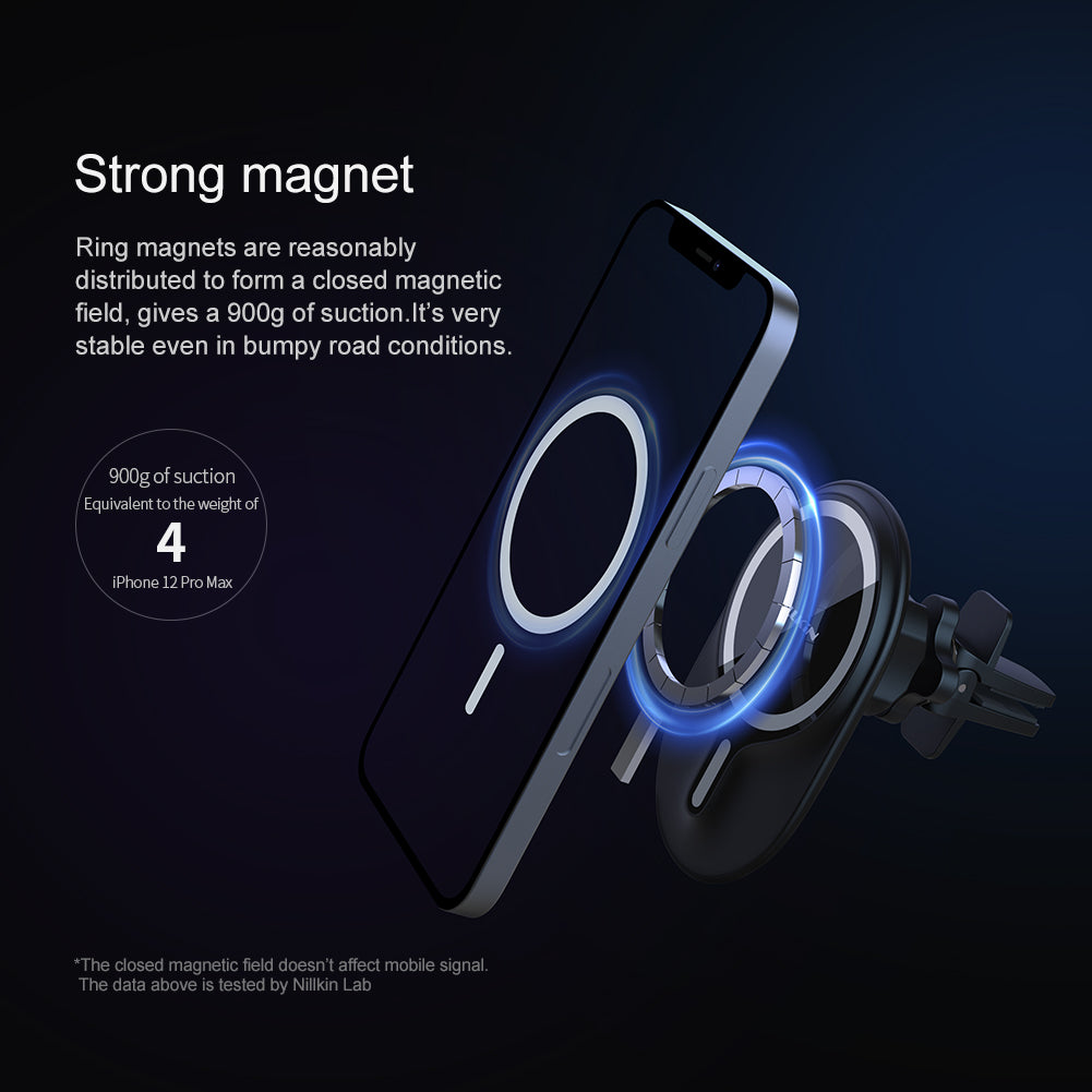 Nillkin MagSafe 功能磁力車用無線充電器 10W/7.5W無線快充 多角度調教視角