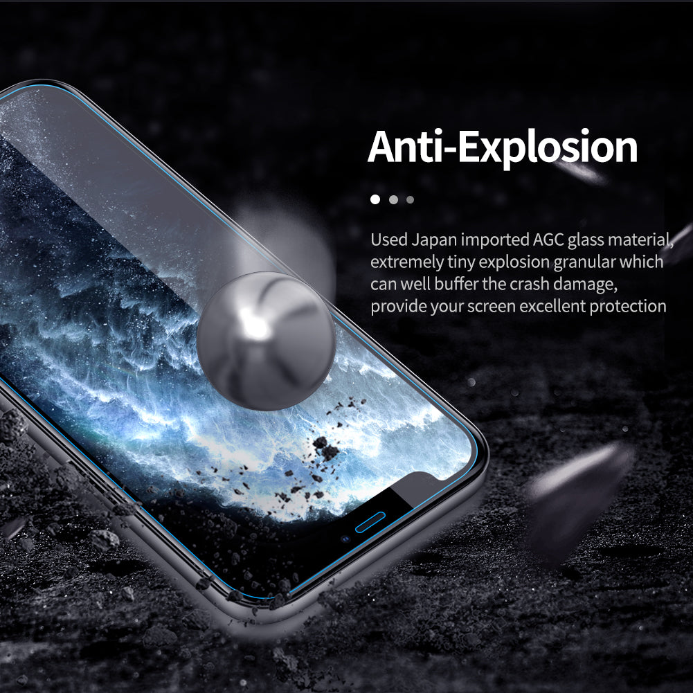 Nillkin iPhone 12 系列日本AGC玻璃 0.2mm 超薄 2.5D 9H HD高清防刮防指紋防炫光鋼化膜