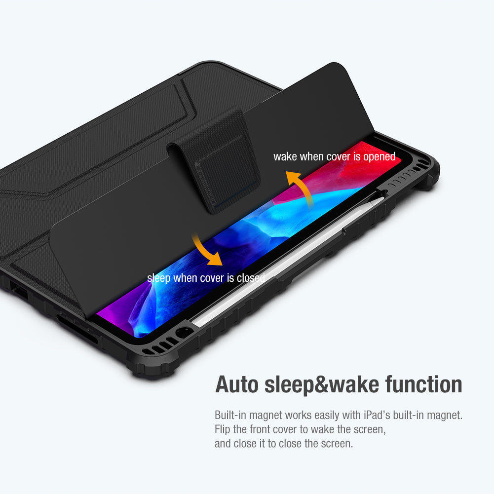 Nillkin iPad系列 10.9" - 12.9" 鏡頭滑蓋/內置筆槽/全覆蓋支架防撞保護套