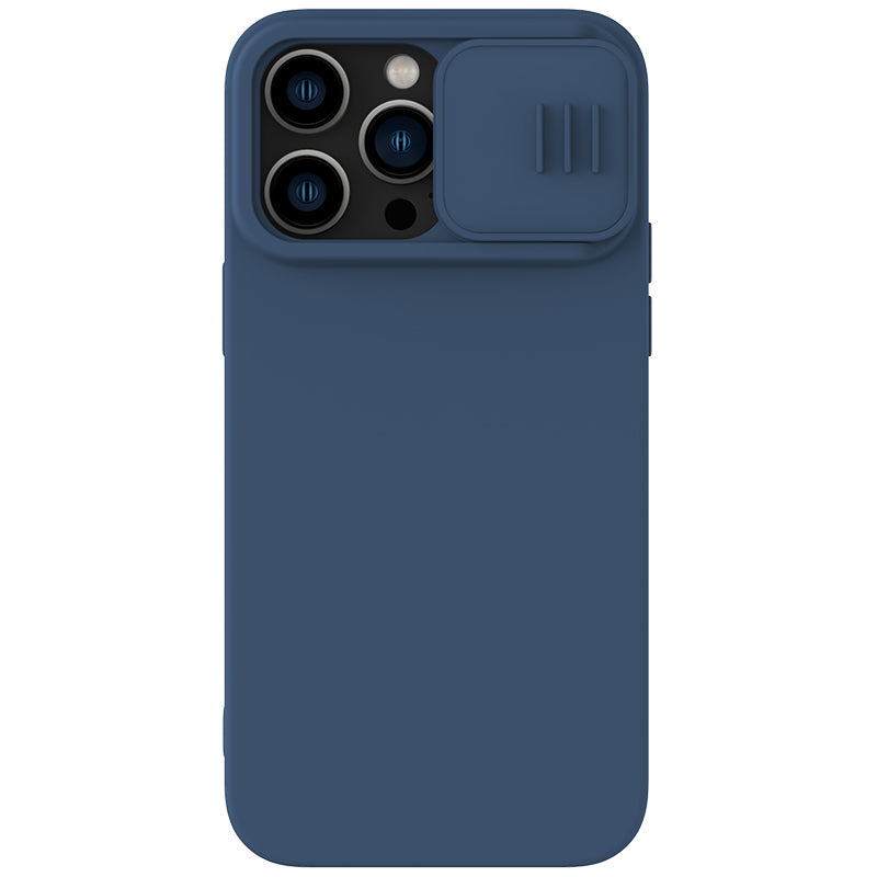 Nillkin iPhone 14 Pro 6.1" MagSafe Built-in Magnetic Function Sliding Lens Cover Liquid Silicone Phone Case CamShield Silky Series