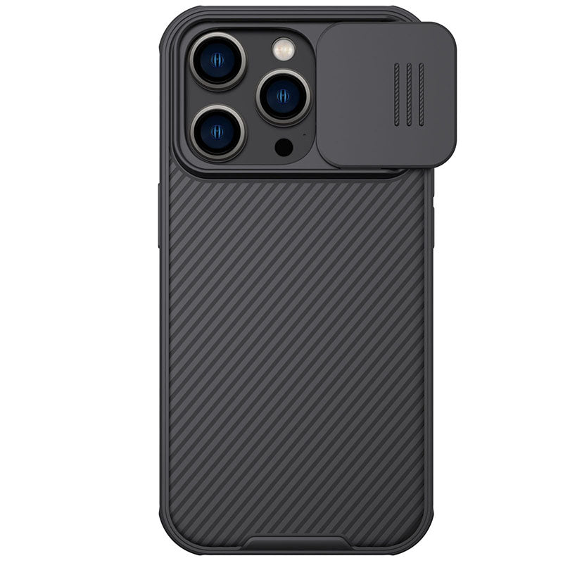 Nillkin iPhone 14 Pro 6.1"MagSafe內置磁吸/鏡頭滑蓋保護/四角氣囊防摔手機保護殼黑鏡Pro系列