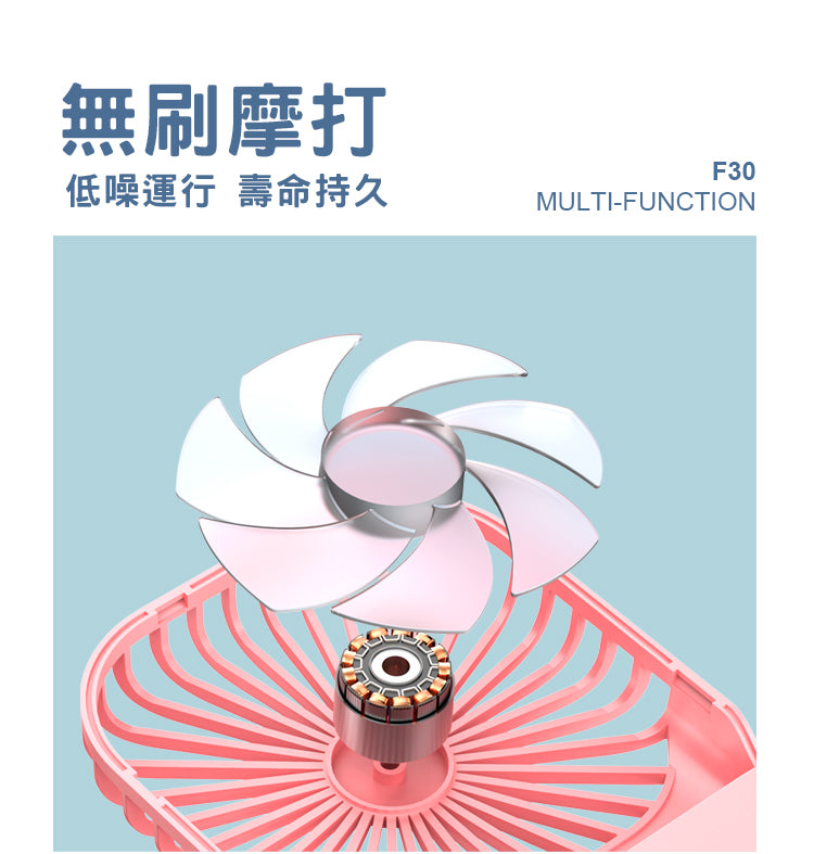 GM 3合1 3000mAh 充電寶+小風扇 手機支架/座枱/掛繩/手提 三段風速