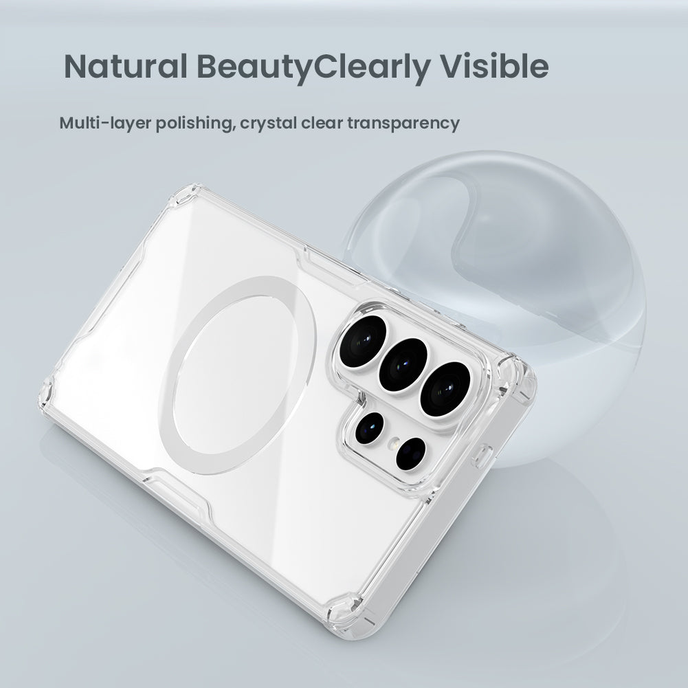 Nillkin Samsung S26 Series Built-in Magnetic Function, Four-corner Airbag, Anti-slip TPU + Acrylic board Phone Case Nature Pro Series