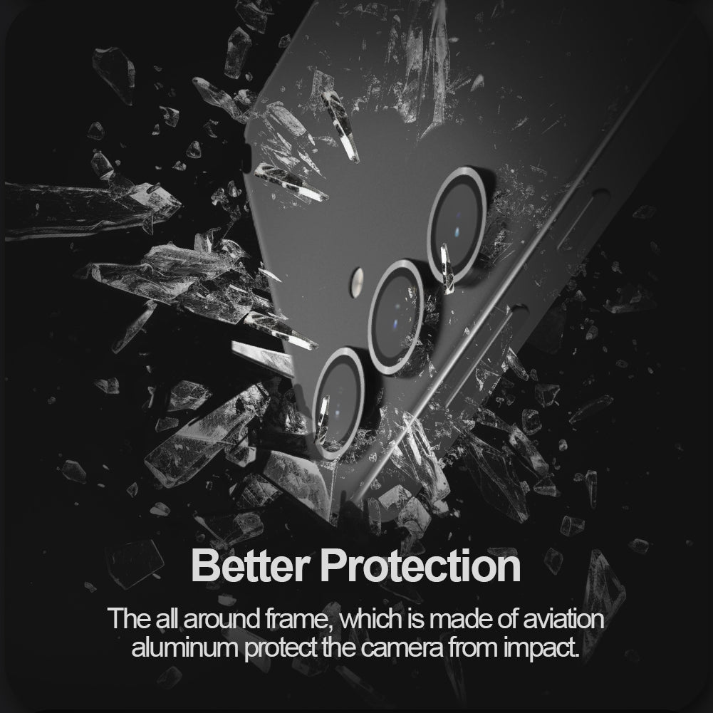 Nillkin Samsung S24 Series 0.4mm Aeronautical Aluminum Ring Lens Protector, High-transparency, Dust-proof, Scratch-proof