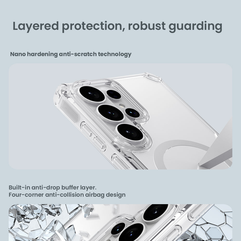 Nillkin Samsung S26 Series Built-in Magnetic Function, Four-corner Airbag, Anti-slip TPU + Acrylic board Phone Case Nature Pro Series