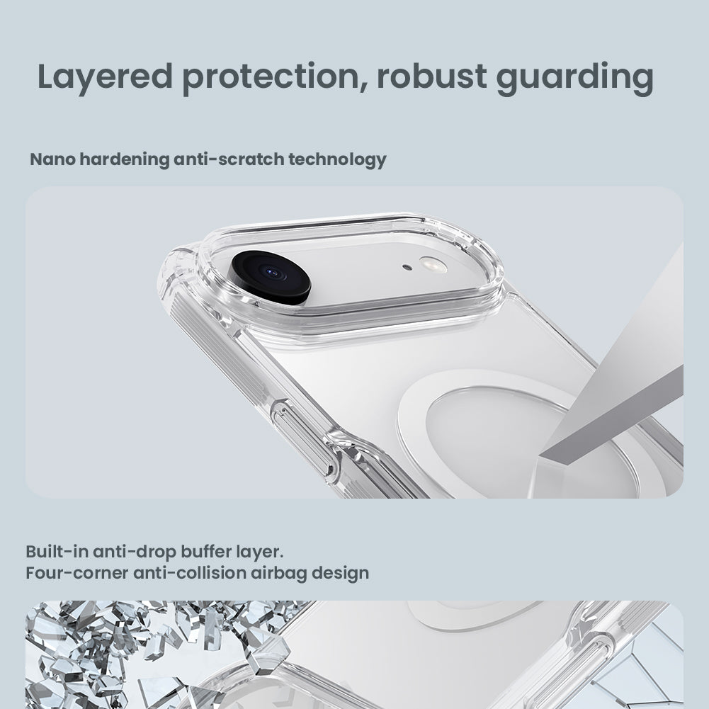 Nillkin iPhone 17 系列 MagSafe內置磁吸四角氣囊邊框加厚TPU+PU背板防摔手機保護殼本色Pro系列