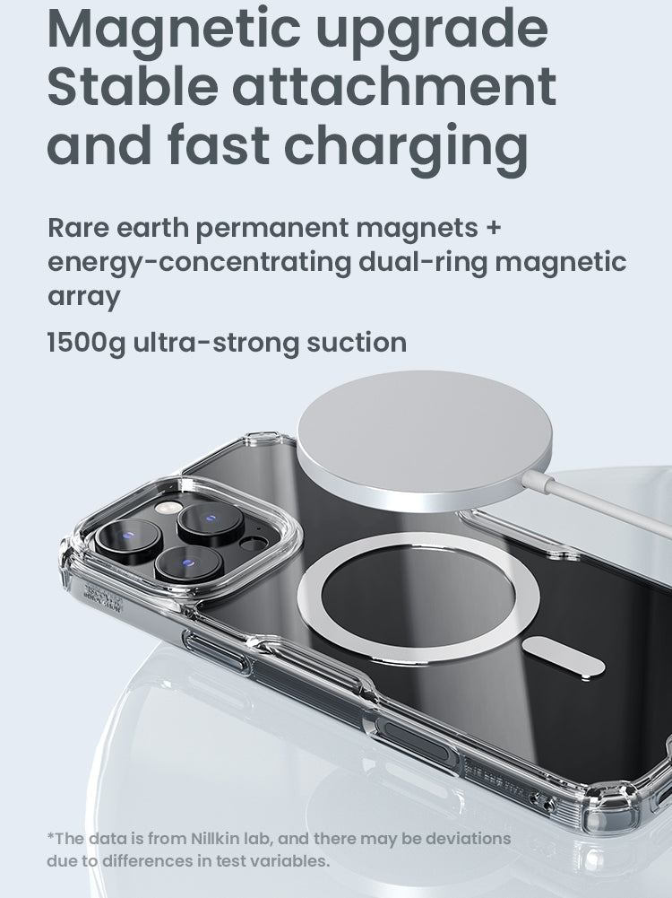 Nillkin iPhone 16 Series MagSafe Built-in Magnetic Function Four-corner Airbag Anti-slip TPU + Acrylic board Phone Case Nature Pro Series