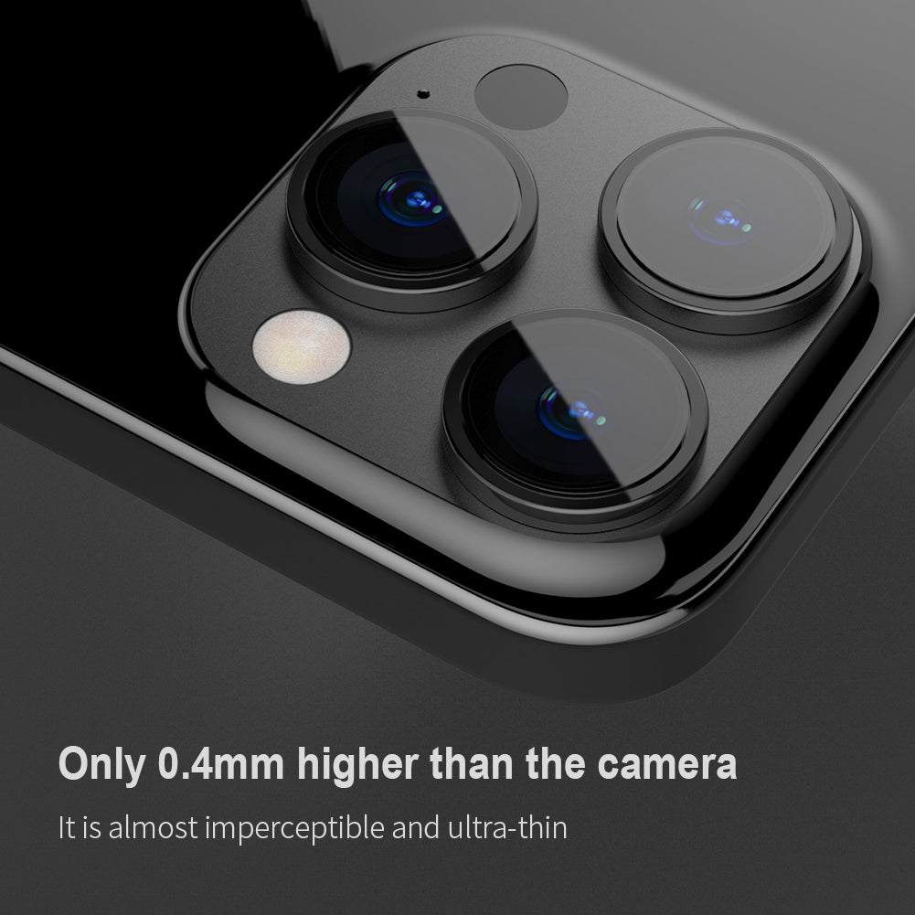 Nillkin iPhone 15 Series 0.4mm Aeronautical Aluminum Ring Lens Protector, High-transparency, Dust-proof, Scratch-proof