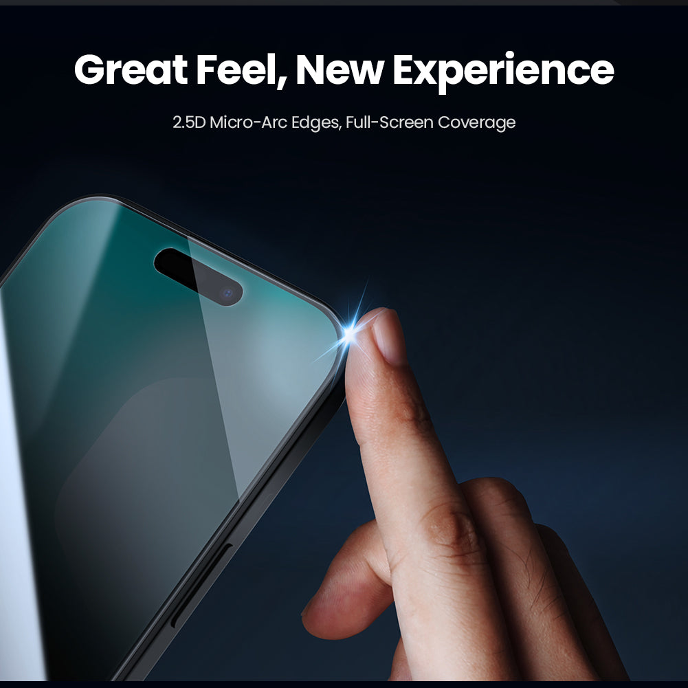 Nillkin iPhone 17 系列二次強化高鋁玻璃防偷窺防刮防指紋防炫光2.5D HD高清鋼化玻璃屏幕保護貼 附貼膜神器