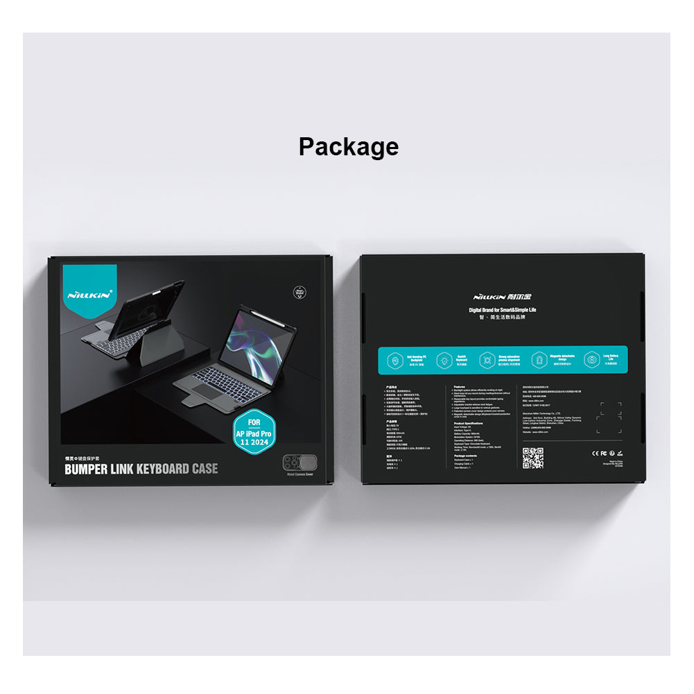 Nillkin iPad Pro 13" 2024/2025 內置磁吸 可拆式藍牙鍵盤保護套  鏡頭保護蓋 智能觸控板 多角度調較悍靈系列 (副本)