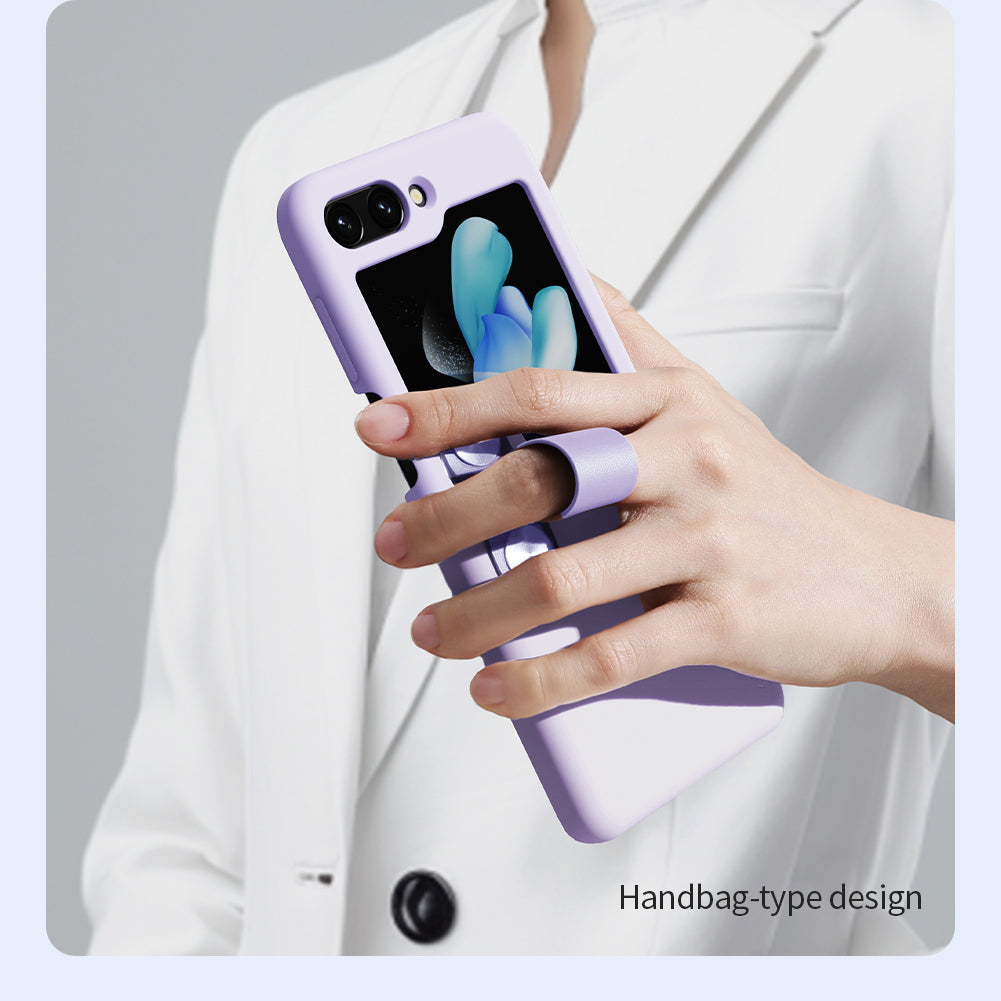 Nillkin 三星Galaxy Z Flip 5 液態硅膠手帶支架手機保護殼 感系列