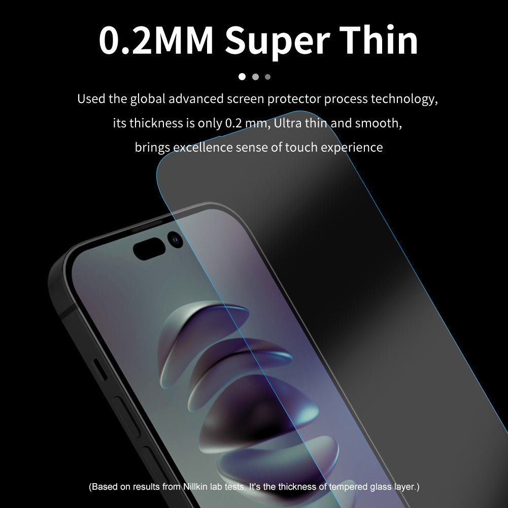Nillkin iPhone 15 Series Japan AGC Glass 1.2mm Ultra Thin 2.5D 9H HD Scratch-Proof Anti-Finerprint Glare-Proof Screen Protector