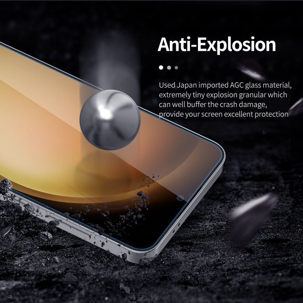 Nillkin Samsung S24/S24 Plus Japan AGC Glass 0.2mm Ultra Thin 2.5D 9H HD Scratch-Proof Anti-Finerprint Glare-Proof Screen Protector