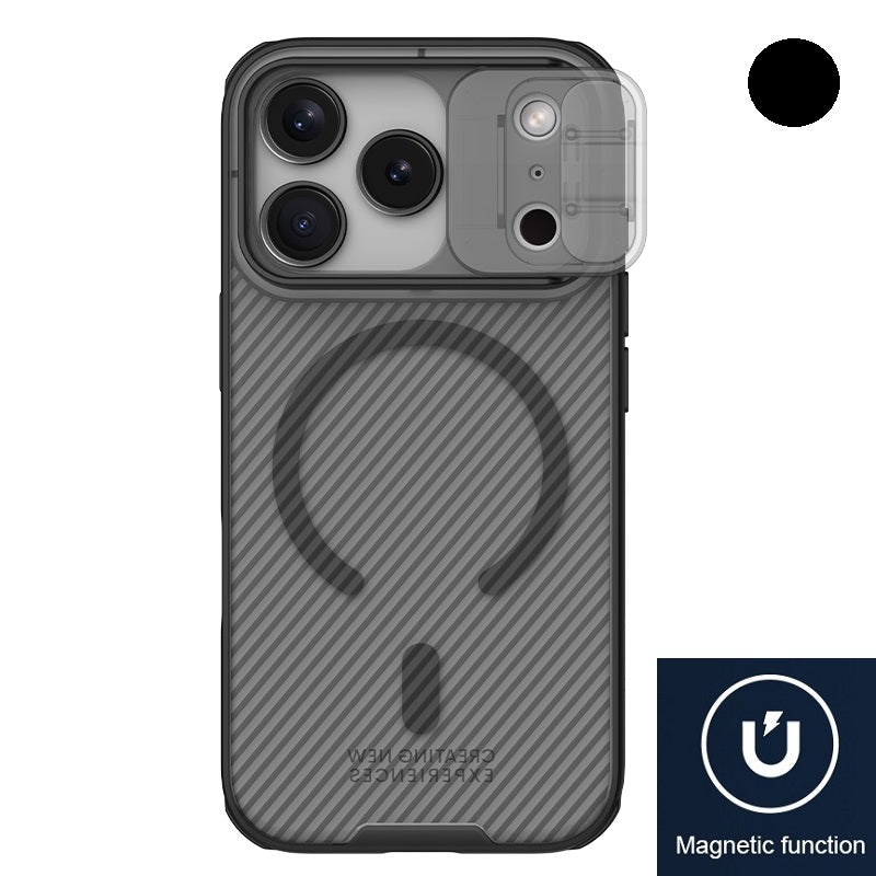 Nillkin iPhone 17 系列 MagSafe內置磁吸/鏡頭滑蓋保護/四角氣囊防摔手機保護殼黑鏡Pro系列